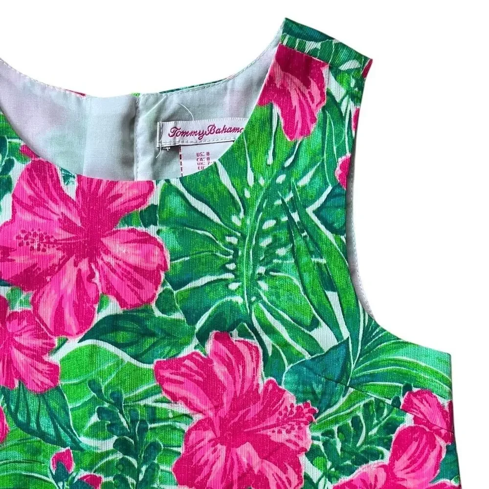 Tommy Bahama Colorful Floral Dress Lilly Inspired Lined Cotton Girl's 8